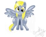  blonde_hair derpy derpy_hooves_(mlp) equine female feral friendship_is_magic hair looking_at_viewer mammal my_little_pony pegasus plain_background solo white_background wings 