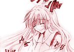  bow closed_eyes fujiwara_no_mokou graphite_(medium) hair_bow laughing long_hair monochrome rindou_matsuri smile solo touhou traditional_media 