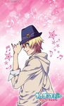  black_nails blonde_hair body_piercing earrings hat jewelry kurusu_shou music nail_polish official_art school_uniform short_hair star uniform uta_no_prince-sama 