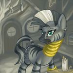  blue_eyes candle equine female feral friendship_is_magic hobbes_maxwell horse mammal my_little_pony pony question_zecora solo zebra zecora_(mlp) 