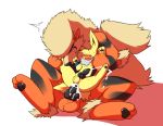  anal anal_penetration animal_genitalia animal_penis arcanine balls blush butt canine canine_penis claws cum cum_in_ass cum_inside cum_while_penetrated cumshot duo eeveelution ejaculation erection feral fur hands-free hi_res jetta_the_jolteon jolteon knot larger_male male male/male mammal miau nintendo open_mouth orgasm penetration penis pok&eacute;mon pok&eacute;mon_(species) sex simple_background size_difference smaller_male teeth tongue video_games white_background yellow_fur 