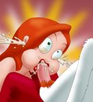  cum cum_in_mouth cum_inside erection excessive_cum fellatio female green_eyes hair human jessica_rabbit lagomorph male mammal oral oral_sex orgasm penis pubes pubic_hair rabbit red_hair roger_rabbit sex straight tears who_framed_roger_rabbit 