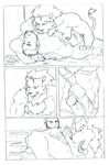  balls big_penis blaion blush chest_tuft comic erection feline fur gay human interspecies licking lion male mammal muscles oral oral_sex penis pubes sex size_difference thick_penis tongue tuft 