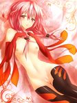  bad_id bad_pixiv_id black_legwear blush breasts fingerless_gloves gloves guilty_crown highres long_hair looking_at_viewer nipples nude open_mouth pink_hair red_eyes shirokuma small_breasts solo thighhighs twintails yuzuriha_inori 