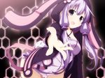  animal_ears bunny_tail foreshortening hands highres hood hooded_jacket jacket long_hair looking_at_viewer open_mouth purple_eyes purple_hair smile solo tail twintails vocaloid voiceroid yuzuki_kei yuzuki_yukari 