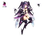  anthropomorphism gia gun knife original purple_hair weapon white wings 