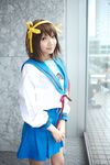  armband cosplay hair_ribbon hair_ribbons highres hoshiko photo ribbon sailor sailor_uniform school_uniform serafuku suzumiya_haruhi suzumiya_haruhi_no_yuuutsu 