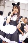  apron cat_ears collar cosplay highres leash maid maid_apron maid_uniform photo pochi_(model) 