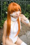  bodysuit cosplay highres hisame_chirumi lycra orange_hair photo serio spandex thigh-highs thighhighs to_heart 