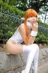  bodysuit cosplay highres hisame_chirumi lycra orange_hair photo serio spandex thigh-highs thighhighs to_heart 