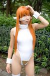  bodysuit cosplay highres hisame_chirumi lycra orange_hair photo serio spandex thigh-highs thighhighs to_heart 