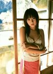  bra hamada_shoko highres lingerie photo skirt sweater underwear 