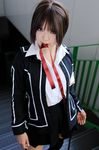  armband cosplay kipi-san kurosu_yuuki mouth_hold photo school_uniform serafuku thigh-highs thighhighs vampire_knight yuki_cross zettai_ryouiki 