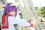  bow cosplay hair_bow hairbow hiiragi_tsukasa lucky_star photo purple_hair rindou_sana sailor sailor_uniform school_uniform serafuku 