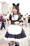  apron cat_ears collar cosplay highres leash maid maid_apron maid_uniform photo pochi_(model) thigh-highs thighhighs 