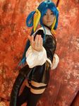  arc_system_works blue_hair boots cosplay dizzy garters guilty_gear kabura_hitori_(model) midriff photo thigh-highs thighhighs twintails 