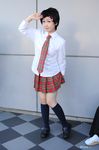  blouse cosplay d.gray-man knee_socks kneehighs lenalee_lee photo plaid pleated_skirt school_uniform serafuku skirt takamura_mashiro 