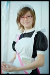  cosplay glasses maid maid_apron maid_uniform photo rumi_(model) 