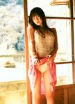  hamada_shoko highres panties photo skirt skirt_lift sweater underwear 