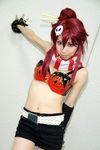  bikini_top chopsticks cosplay gloves mizuno_shiro photo red_hair redhead shorts tengen_toppa_gurren-lagann tengen_toppa_gurren_lagann yoko_littner yoko_ritona 