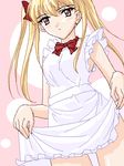  apron blonde_hair bow bowtie lowres masakichi_(crossroad) naked_apron oekaki sawachika_eri school_rumble solo 