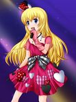  blonde_hair blue_eyes colette_brunel collet_brunel dress gloves microphone singer tales_of_(series) tales_of_symphonia 