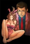  animal_ears arsene_lupin_iii brown_eyes brown_hair bunny_ears bunny_suit bunnysuit feet fishnets fujiko_mine lupin lupin_iii mine_fujiko tms_entertainment 