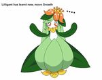  &lt;3 animated big_breasts blush breast_expansion breasts female flora_fauna leaf lilligant musical_note nintendo nipples orange_eyes pok&#233;mon pok&eacute;mon solo tears video_games 