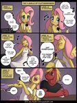  anthro anthrofied bar beer beverage big_macintosh_(mlp) blush bottle breasts comic cute dialog dialogue dress drink drunk english_text equine eyes_closed female fluttershy_(mlp) friendship_is_magic horse jay_naylor male mammal microphone my_little_pony open_mouth pegasus pony singing text wings 