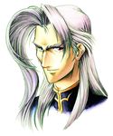  1boy 3d bust concept_art cort face gray_hair grey_hair heterochromia legaia_densetsu male male_focus monster official_art plain_background portrait seru silver_hair simple_background solo upper_body white_background 