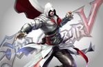  1boy assassin&#039;s_creed assassin's_creed assassin's_creed_(series) ezio_auditore_da_firenze hidden_blade male male_focus solo soul_calibur soul_calibur_v soulcalibur_v 