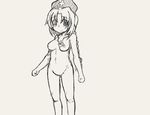  :o bad_id bad_pixiv_id badge blush braid breasts embarrassed hat long_hair looking_at_viewer medium_breasts monochrome nipples no_pussy nude nurse_cap omage_(hito) open_mouth ponytail simple_background sketch solo standing sweatdrop thigh_gap touhou uncensored yagokoro_eirin 