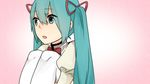  aqua_eyes aqua_hair bow crying hatsune_miku kono_negai_eien_ni_(vocaloid) koyubi long_hair pink ribbons thighhighs twintails vocaloid 