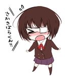  angry animetta another bad_id bad_pixiv_id chibi eyepatch misaki_mei open_mouth school screaming skirt solo uniform 