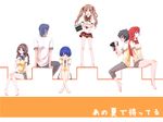  4girls ano_natsu_de_matteru bad_id bad_pixiv_id barefoot blue_hair blush bow brown_hair crossed_arms glasses highres ishigaki_tetsurou kirishima_kaito kitahara_mio long_hair long_legs multiple_boys multiple_girls necktie niko_(toaru06) no_legwear red_hair rinon_(ano_natsu_de_matteru) school_uniform short_hair sitting skirt smile takatsuki_ichika tanigawa_kanna twintails very_long_hair yamano_remon 