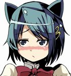  animal_ears bad_id bad_pixiv_id blue_eyes blue_hair blush bow cat_ears hair_ornament hairclip kemonomimi_mode looking_away lowres mahou_shoujo_madoka_magica miki_sayaka school_uniform solo yayo_(yakuyoru) 