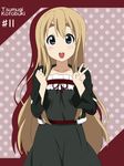  :o blonde_hair blue_eyes character_name dress eyebrows ikari_manatsu k-on! kotobuki_tsumugi long_hair solo v 