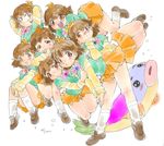  :d brown_hair glasses loafers multiple_girls multiple_persona nanacchi nanakko nanapon nanappe nanarin nanasama nishida_asako open_mouth pince-nez shichinin_no_nana shoes skirt smile socks stuffed_toy suzuki_nana white_legwear 