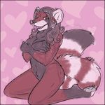  &lt;3 blue_eyes breasts brown_hair covering emale female hair kneeling long_hair looking_at_viewer mammal nude red_panda seductive short_hair shy sketch solo taillone tongue tongue_out 