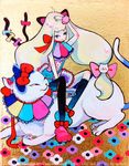  animal_ears bow cat cat_ears flower long_hair makita_haruka original solo 