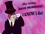  black_eyes clothed clothing english_text eyewear gloves hat humor i_say male monocle necktie novanator open_mouth pink_background plain_background pun punny purple purple_background solo suit teeth terribly_british text top_hat tuxedo unknown_artist walrus 