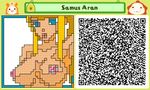  blonde_hair blue_eyes breasts lowres metroid nintendo pushmo qr_code samus_aran 