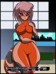  blush breasts female looking_at_viewer mastergodai navel nipples nude pose pussy red_eyes reptile scalie solo wide_hips window 