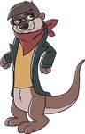  bottomless brown_fur brown_hair clothed clothing eyewear fur glasses hair half-dressed kipper male mammal mustelid otter solo tail 