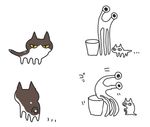  animal cat lowres oekaki plain_background simple_background white_background yokoshima_(tirimoti) 