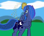  anus arthropod b.sting bee bee_sting beehive blue_hair bsting butt cutie_mark equine female feral friendship_is_magic hair horn insect mammal my_little_pony outside pain princess_luna_(mlp) pussy raised_tail solo sting tail winged_unicorn wings 