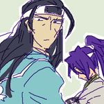  2boys kanada_kojiro last_blade lowres multiple_boys oekaki plain_background samurai sanada_kojiro scar simple_background washizuka_keiichiro white_background yokoshima_(tirimoti) 