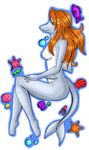  anthro blush borkkie breasts cephalopod cetacean clam cute dolphin female fish green_eyes hair mammal marine nipples nude octopus orange_hair profile sitting solo starfish tail 