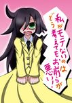  bags_under_eyes black_hair blush embarrassed kuroki_tomoko long_hair necktie school_uniform talking tie tomoko_kuroki translation_request watashi_ga_motenai_no_wa_dou_kangaete_mo_omaera_ga_warui! watashi_ga_motenai_no_wa_dou_kangaetemo_omaera_ga_warui! wavy_mouth 