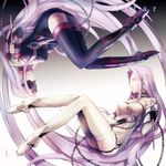  bad_id bad_pixiv_id banned_artist bare_shoulders blindfold chain dagger dark_persona dress dual_persona fate/stay_night fate_(series) light_persona long_hair multiple_girls purple_eyes purple_hair rider rotational_symmetry smi_(enraku) strapless strapless_dress thighhighs very_long_hair weapon 